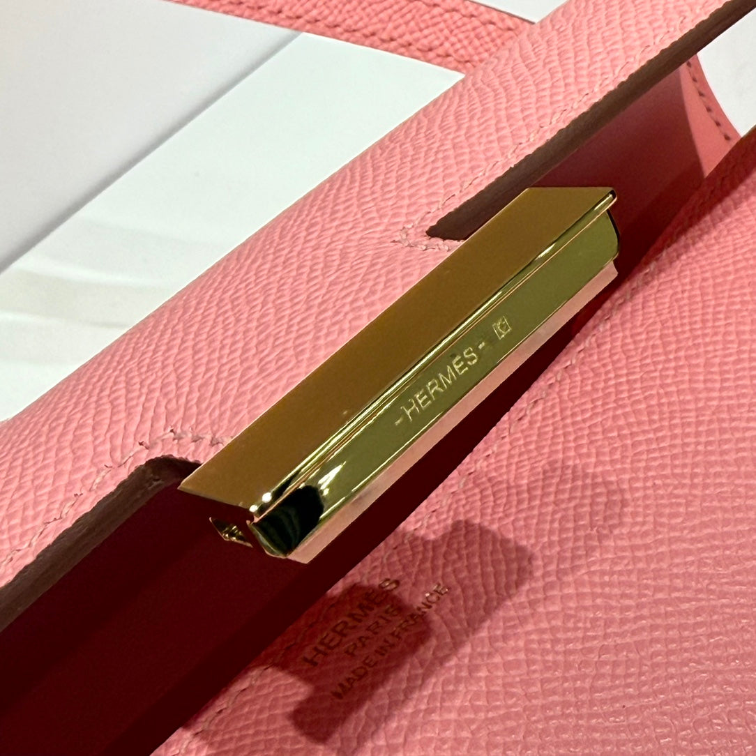 HM Constance Elan 24 Salmon Pink Epsom Gold Hardware 237346