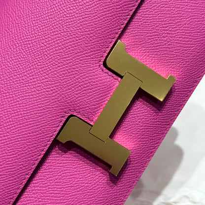 HM Constance Elan 24 Fandango Pink Epsom Gold Hardware 237342