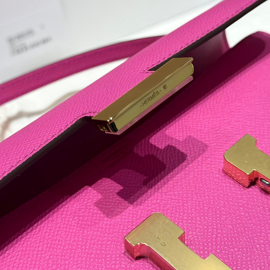 HM Constance Elan 24 Fandango Pink Epsom Gold Hardware 237342