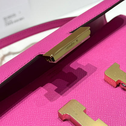 HM Constance Elan 24 Fandango Pink Epsom Gold Hardware 237342