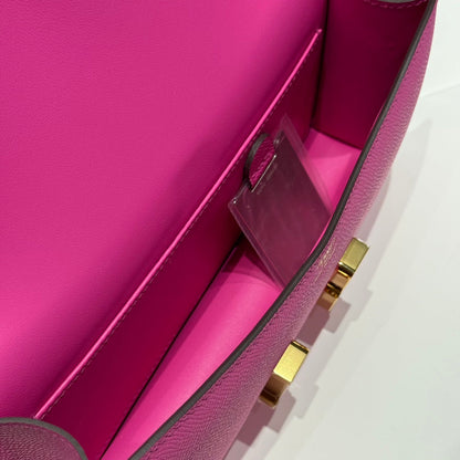 HM Constance Elan 24 Fandango Pink Epsom Gold Hardware 237342