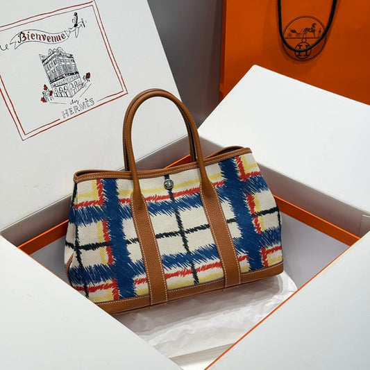 HM Garden Party 30 bag Multicolor Canvas and Negonda Calfskin 243192