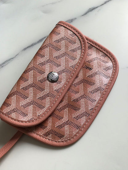 ANJOU MINI BAG 20 IN MANHATTAN PINK  CALFSKIN AND GOYARDINE CANVAS