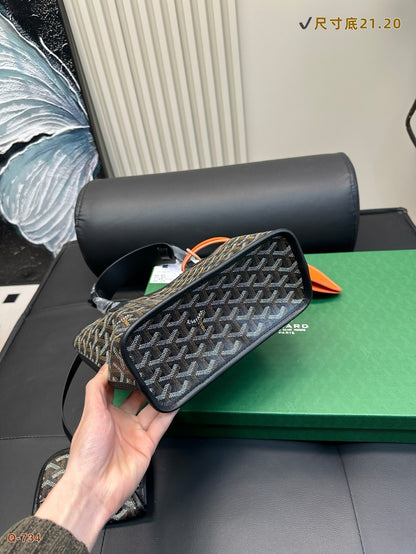 ANJOU MINI BAG 21 IN BLACK GOYARDINE CANVAS AND CALFSKIN