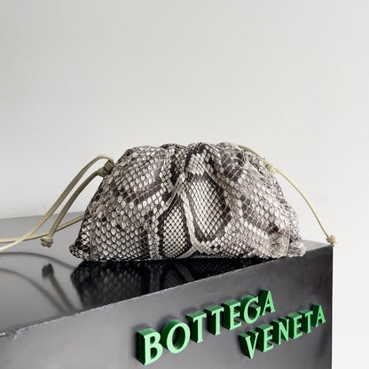 BV Mini Pouch Bag 22cm Leather-Trimmed Python Clutch 209316