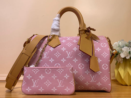 LV Speedy P9 Bandouliere 30 Pink Pastel Calfskin 203345