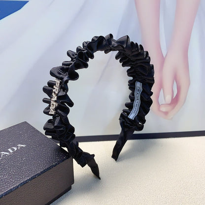 HAIRBAND IN BLACK WRINKLED FABRIC 166995