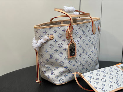 neverfull mm 31 multicolor beige monogram jacquard fabric