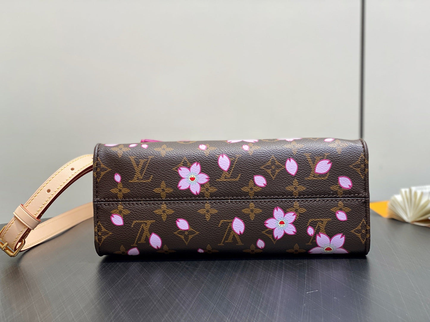 LV x TM OnTheGo PM 25cm Sakura Brown Cherry Blossom Monogram Canvas