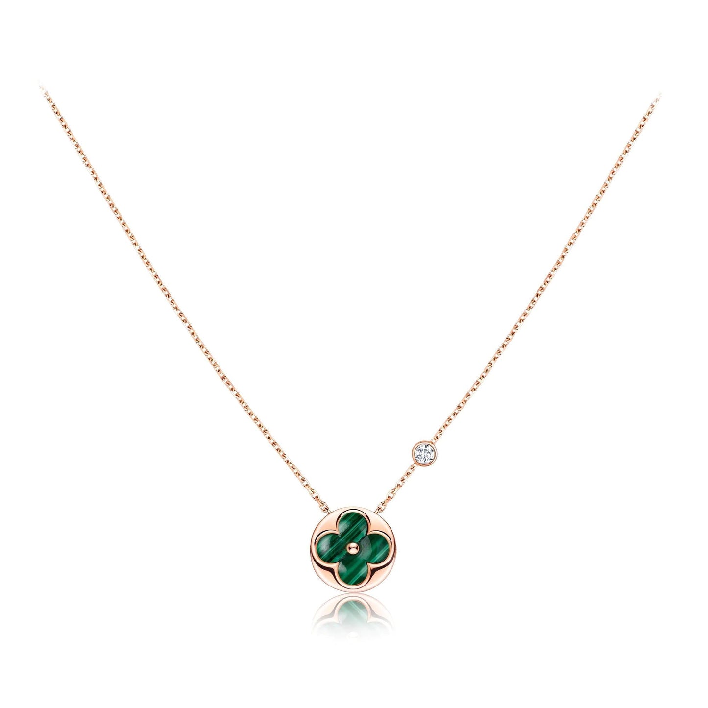 DIANA SUN PEDANT PINK GOLD 1 DIAMOND NECKLACE