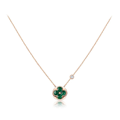 DIANA SUN PEDANT PINK GOLD 1 DIAMOND NECKLACE