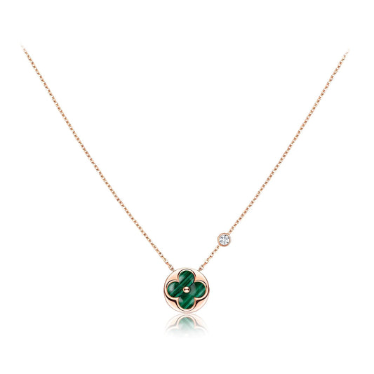 DIANA SUN PEDANT PINK GOLD 1 DIAMOND NECKLACE