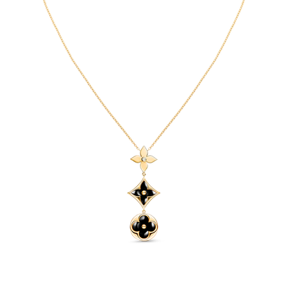DIANA STAR AND SUN ONYX PINK GOLD NECKLACE