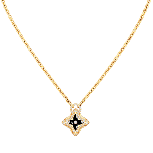 DIANA STAR PEDANT PINK GOLD DIAMOND NECKLACE