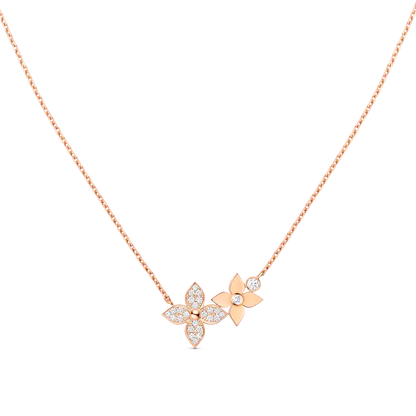 DIANA STAR BLOSSOM NECKLACE PINK GOLD DIAMONDS