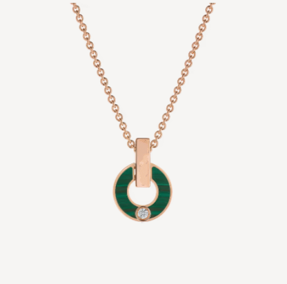COLLIER DIANA GARI OR ROSE MALACHITE