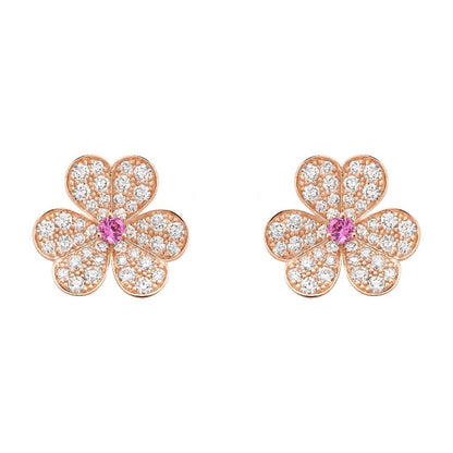 BOUCLES D'OREILLES DIANA FRIVOLE EN OR ROSE ET DIAMANTS