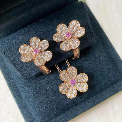 DIANA FRIVOLE ROSE GOLD FLOWER DIAMOND NECKLACE