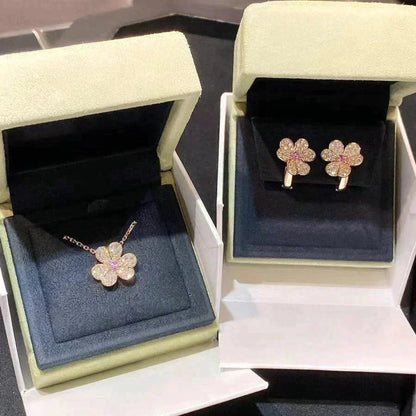 DIANA FRIVOLE ROSE GOLD FLOWER DIAMOND NECKLACE
