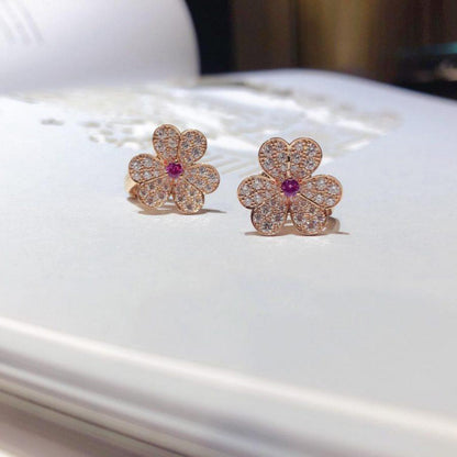 BOUCLES D'OREILLES DIANA FRIVOLE EN OR ROSE ET DIAMANTS