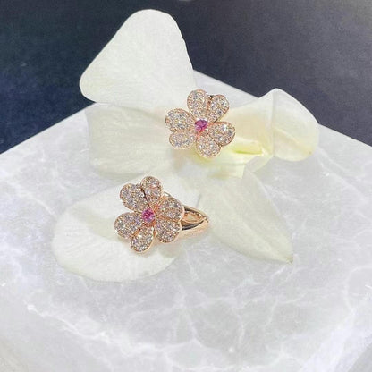 BOUCLES D'OREILLES DIANA FRIVOLE EN OR ROSE ET DIAMANTS