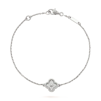 CLOVER  SINGLE FLOWER BRACELET SILVER