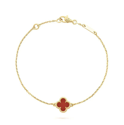 DIANA CLOVER  CARNELIAN SINGLE FLOWER BRACELET