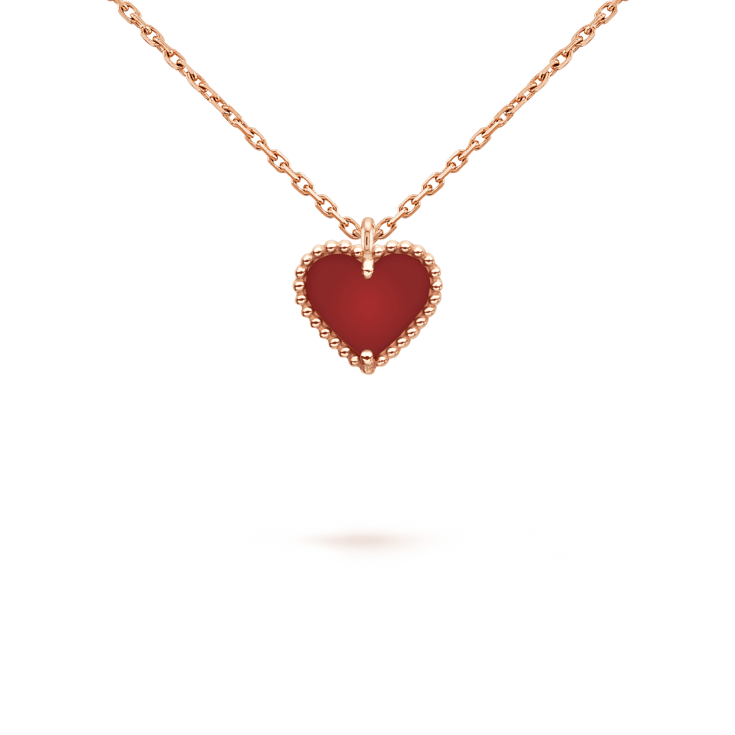 Collier cœur en cornaline et trèfle DIANA