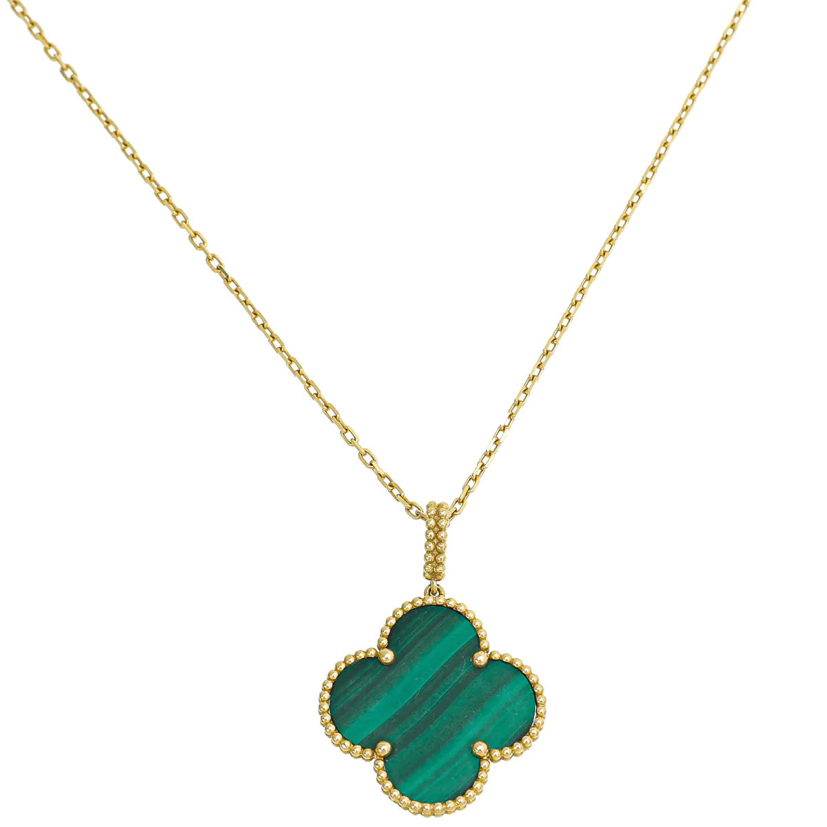 Collier en or et malachite Diana Clover 25 mm