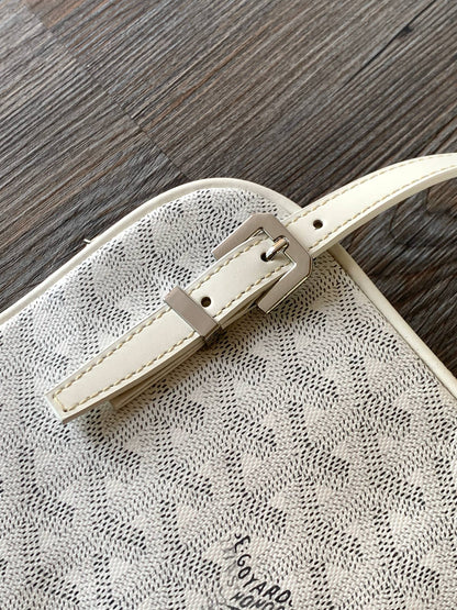 GOYA SECOND-HAND TOAST BAG 21CM WHITE CANVAS