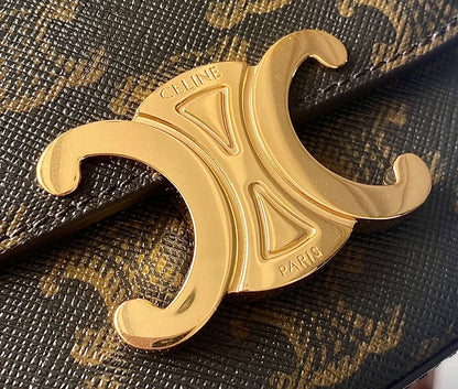 TEEN TRIOMPHE 11CM BROWN MONOGRAM CALFSKIN