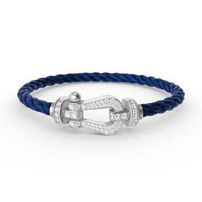 DIANA FORCE LARGE HORSESHOE FULL DIAMOND BRACELET SILVER