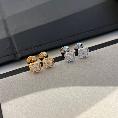 DIANA CLOVER MINI DIAMOND STUD EARRINGS